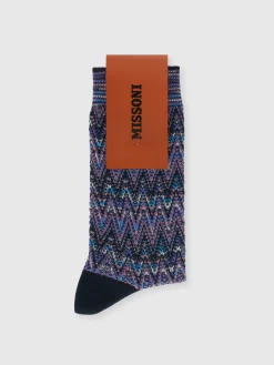 Chaussettes en coton à chevrons