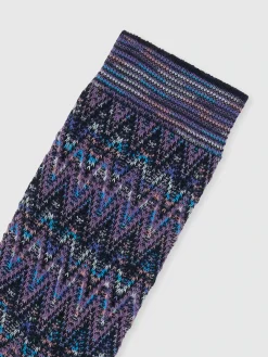 Chaussettes en coton à chevrons