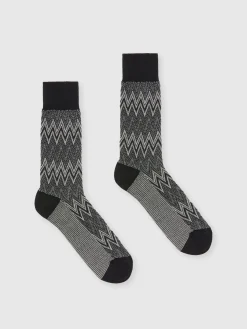 Chaussettes en coton mélangé zig zag