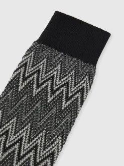 Chaussettes en coton mélangé zig zag