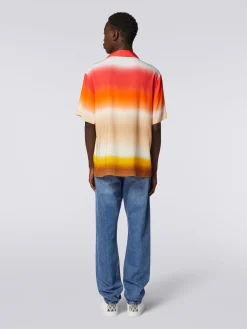 Chemise à manches courtes en viscose à dégradé