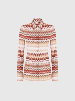 Chemise à motif zigzag lamé dentelé