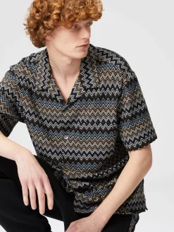 Chemise coupe bowling en coton zigzag