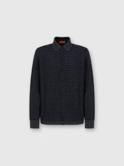 Chemise en maille de laine et viscose à vagues