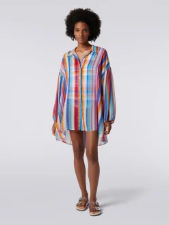 Chemisier en coton et soie à imprimé zig zag