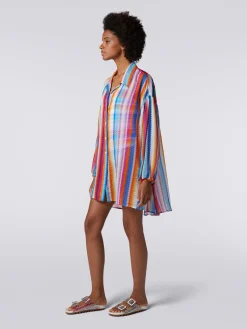 Chemisier en coton et soie à imprimé zig zag