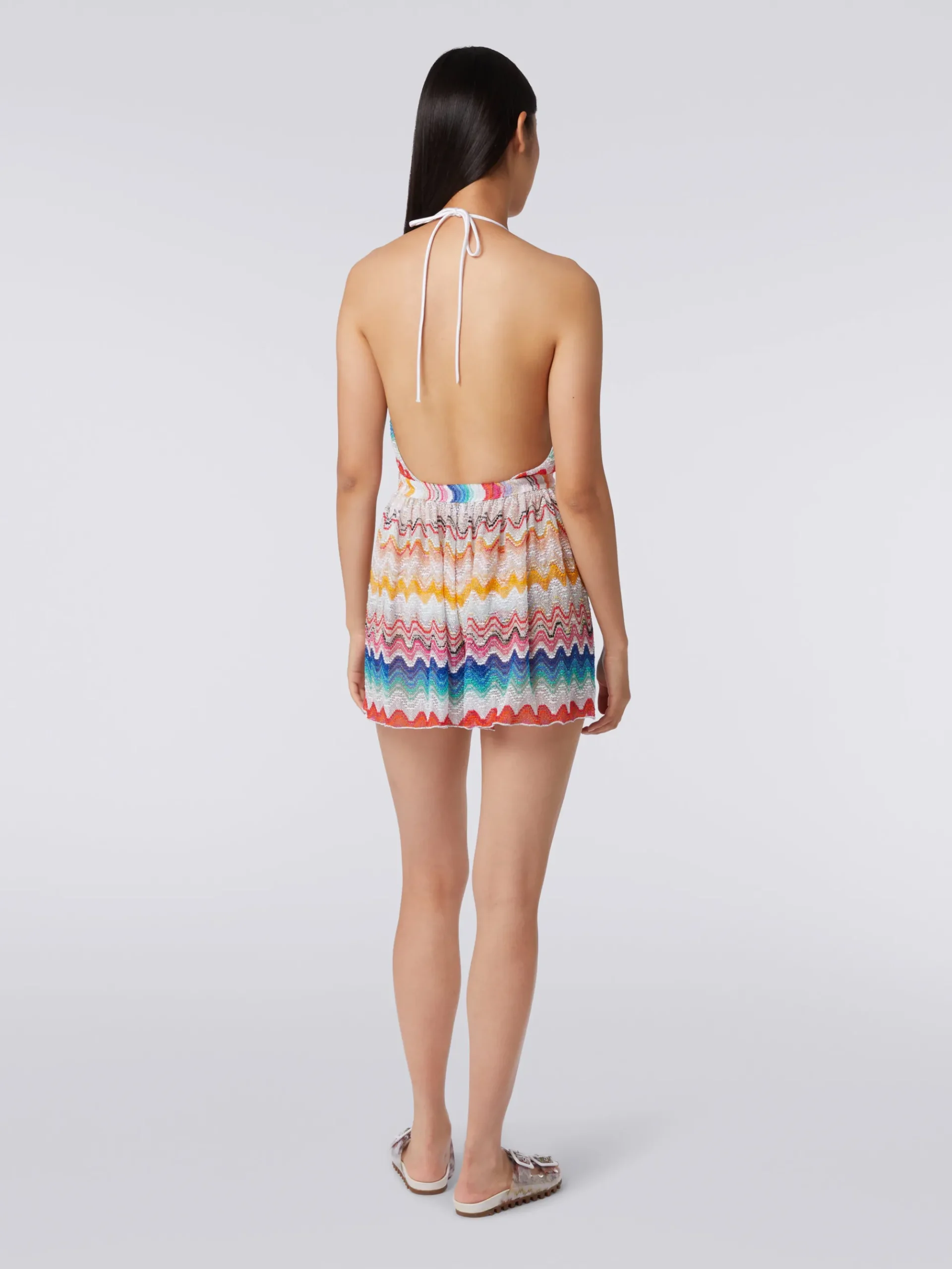 Combinaison courte à motif ondulé avec lurex