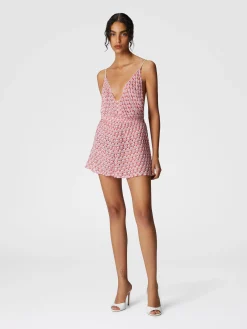 Combinaison courte en dentelle avec dos nu