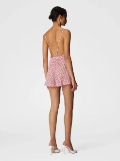 Combinaison courte en dentelle avec dos nu