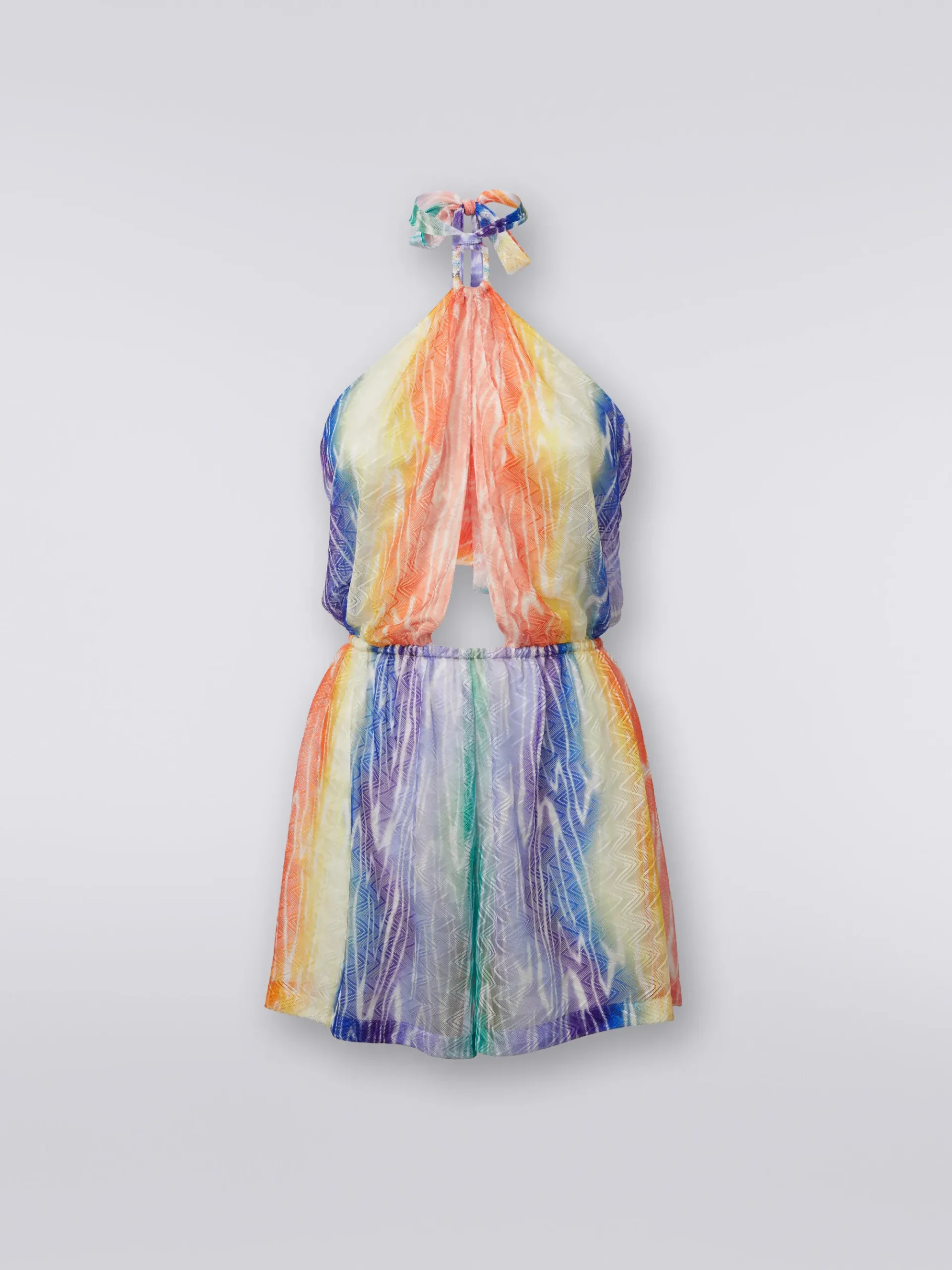 Combinaison de plage courte à imprimé tie and dye