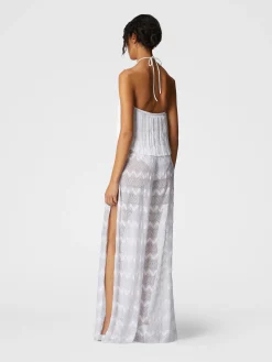 Combinaison en viscose lamé zig zag à franges