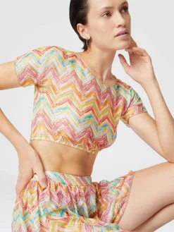 Crop top en tulle imprimé