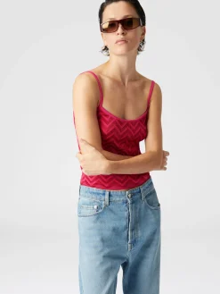 Débardeur à chevrons ton sur ton