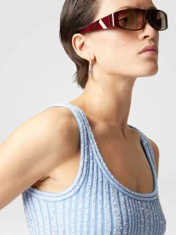 Débardeur côtelé à sequins