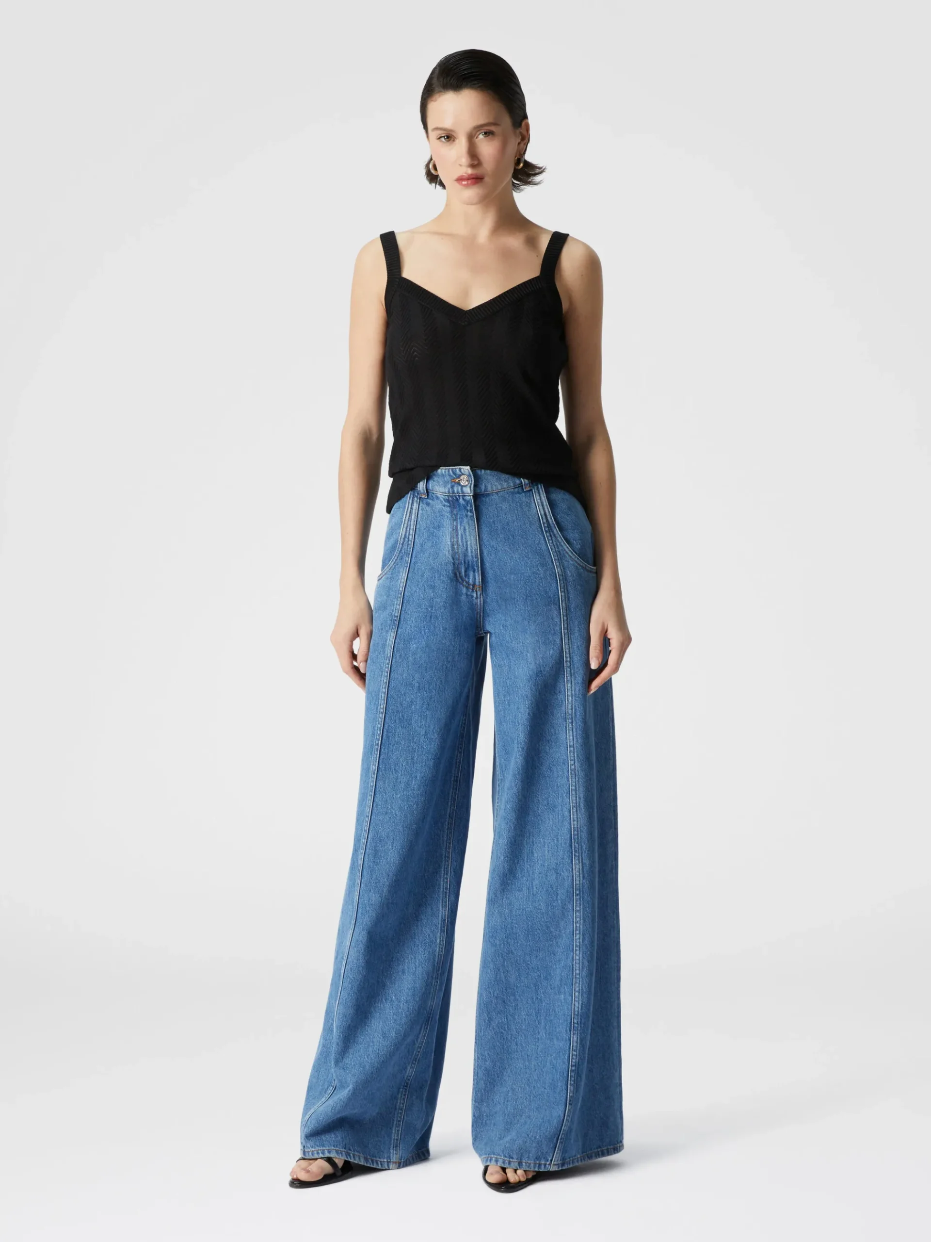 Débardeurs en coton et viscose zigzag ton sur ton