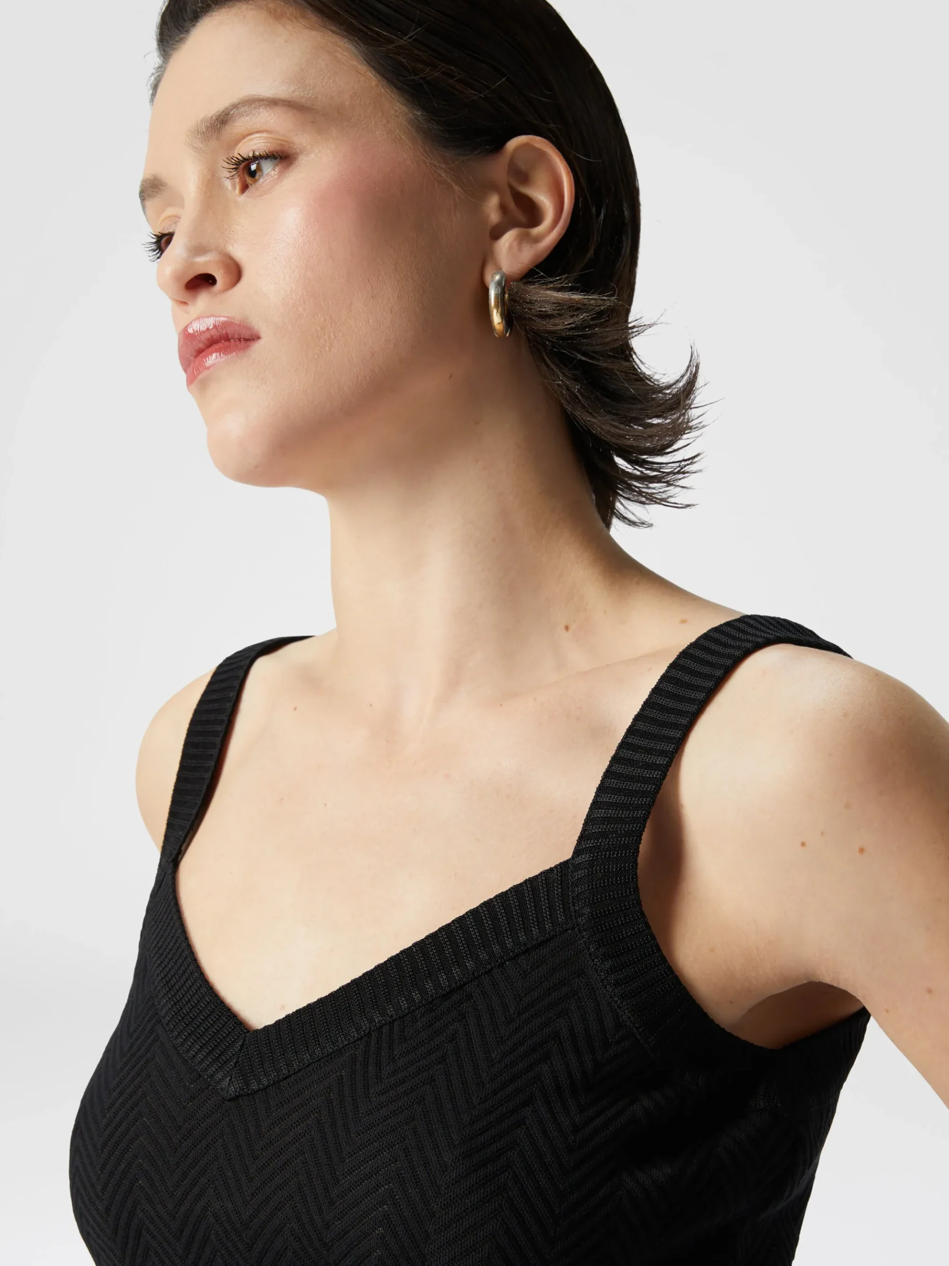 Débardeurs en coton et viscose zigzag ton sur ton