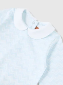 Ensemble barboteuse et bonnet pour nouveau-né en 100 % coton avec motif zigzag