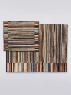 Ensemble de 2serviettes de bain Jazz en coton éponge rayé