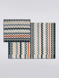 Ensemble de 2serviettes de bain Bernard en coton éponge à chevrons