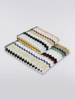 Ensemble de 2serviettes de bain Curt en coton éponge chevron