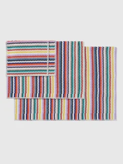 Ensemble de 5serviettes de bain Riverbero en coton éponge à zigzag