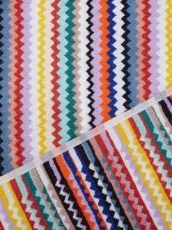 Ensemble de 5serviettes de bain Riverbero en coton éponge à zigzag