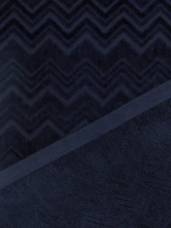 Ensemble de 2serviettes de bain Chalk en coton éponge à zigzag