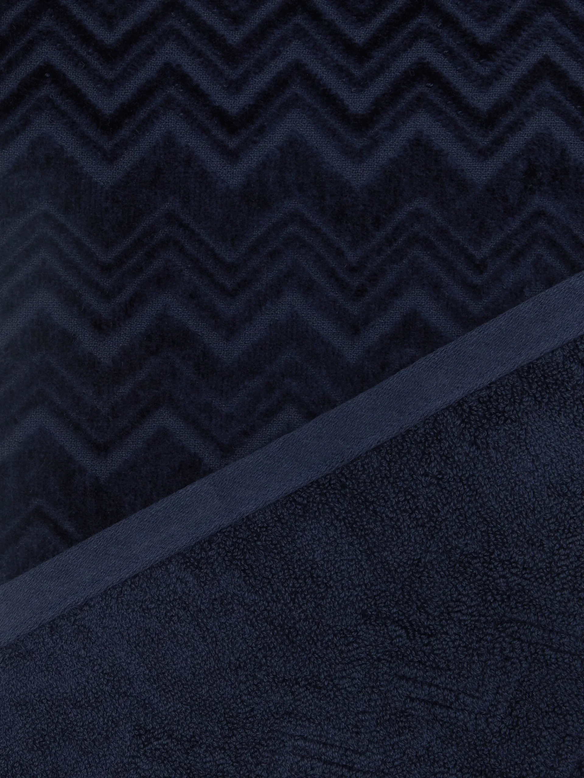 Ensemble de 2serviettes de bain Chalk en coton éponge à zigzag