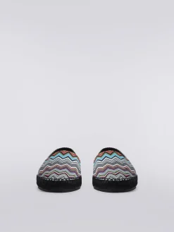 Espadrilles plates en toile imprimée avec logo inscrit