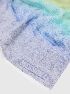 Foulard avec broderie dégradée en zig zag