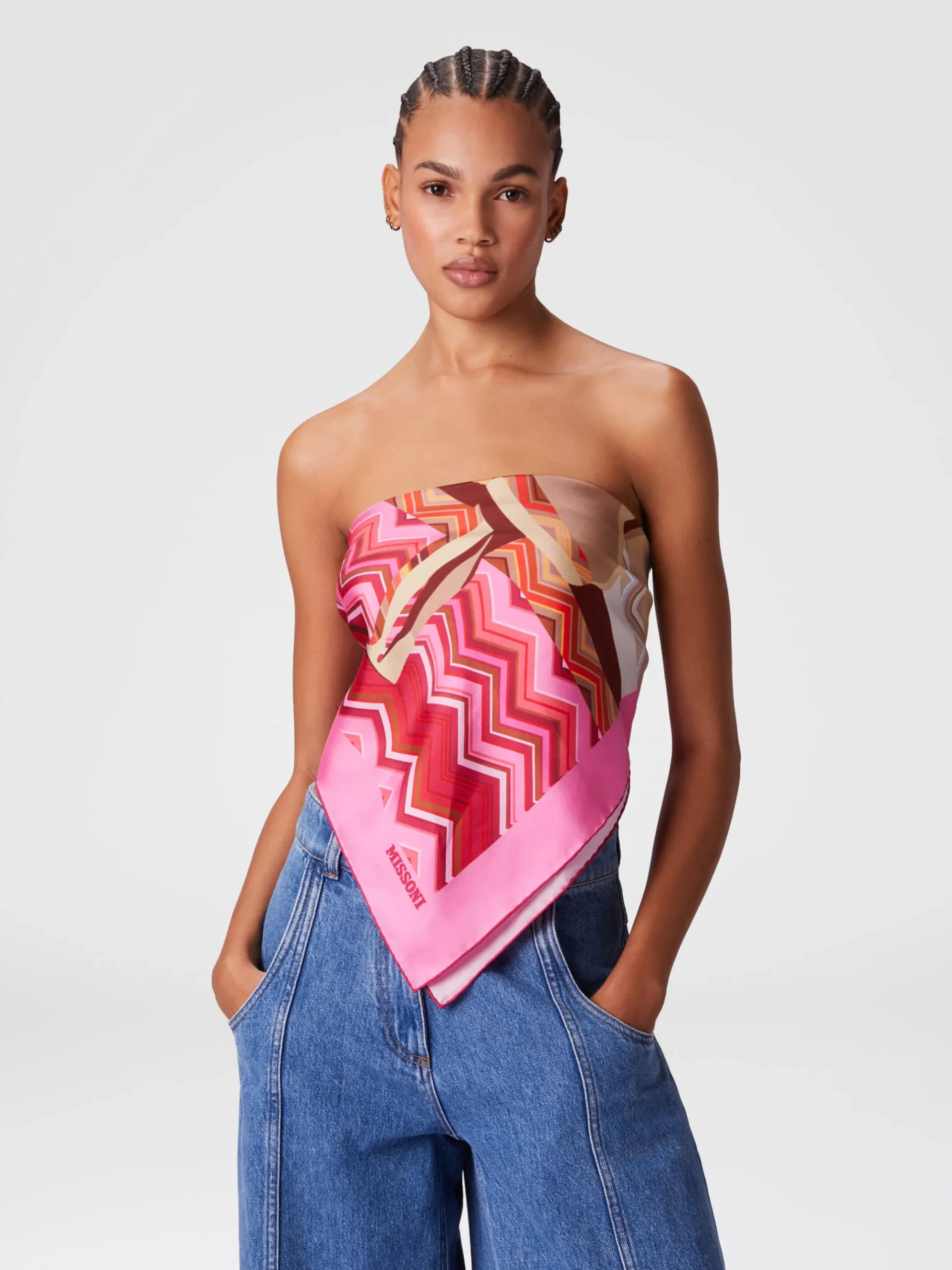 Foulard en pure soie avec imprimé