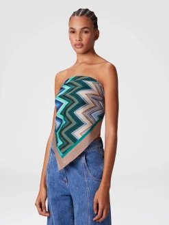 Foulard en pure soie zig zag