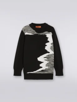 Haut à col rond en pure laine vierge