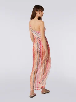 Jupe longue cache-maillot en tulle à chevrons