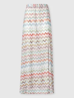 Jupe longue couvrante avec lamé 3D zig zag et fente