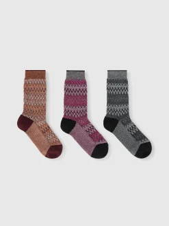Lot de 3 chaussettes zig zag