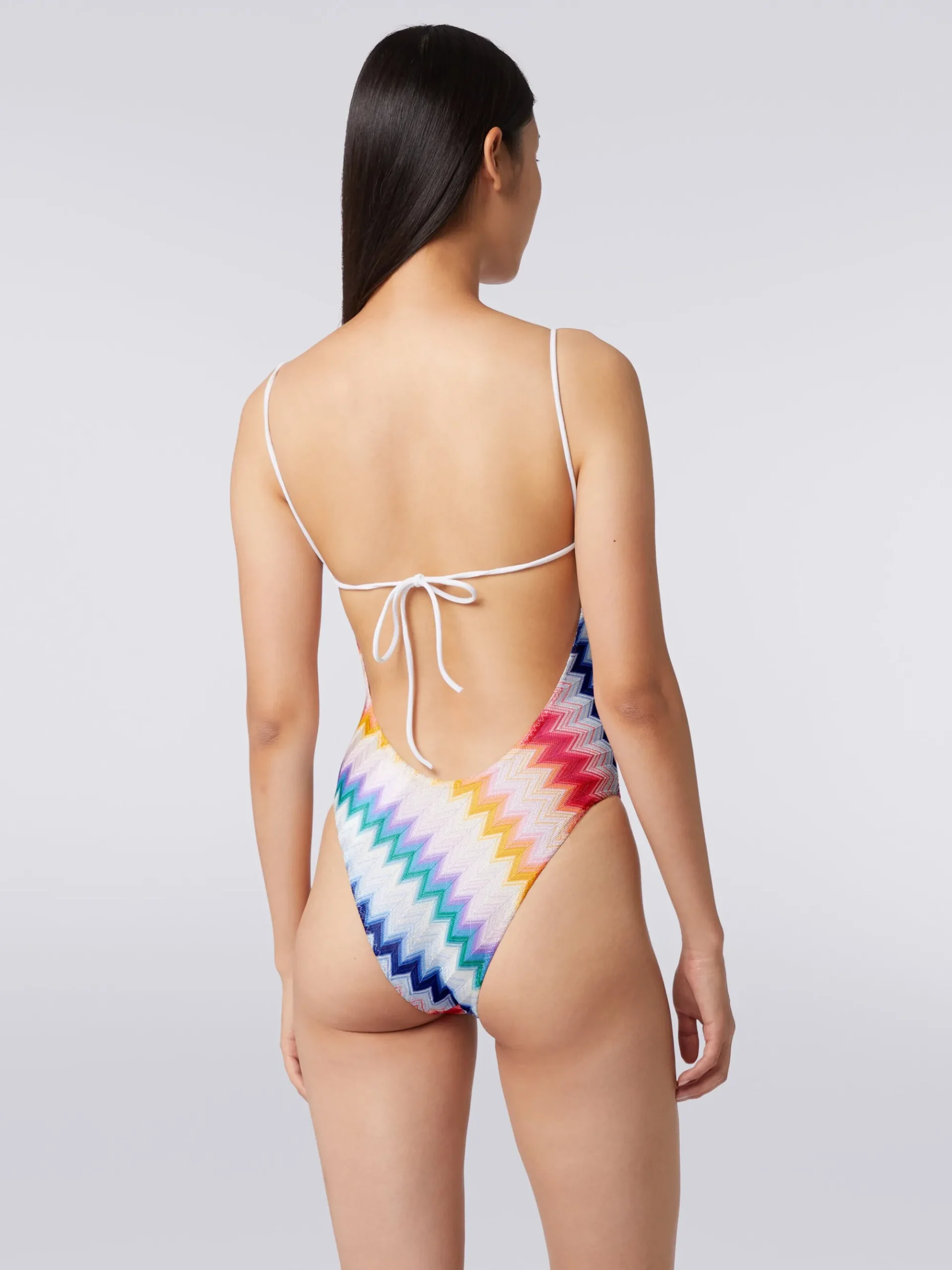 Maillot de bain une pièce à zig zag avec lurex