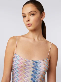 Maillot de bain une pièce en lamé avec fines bretelles réglables