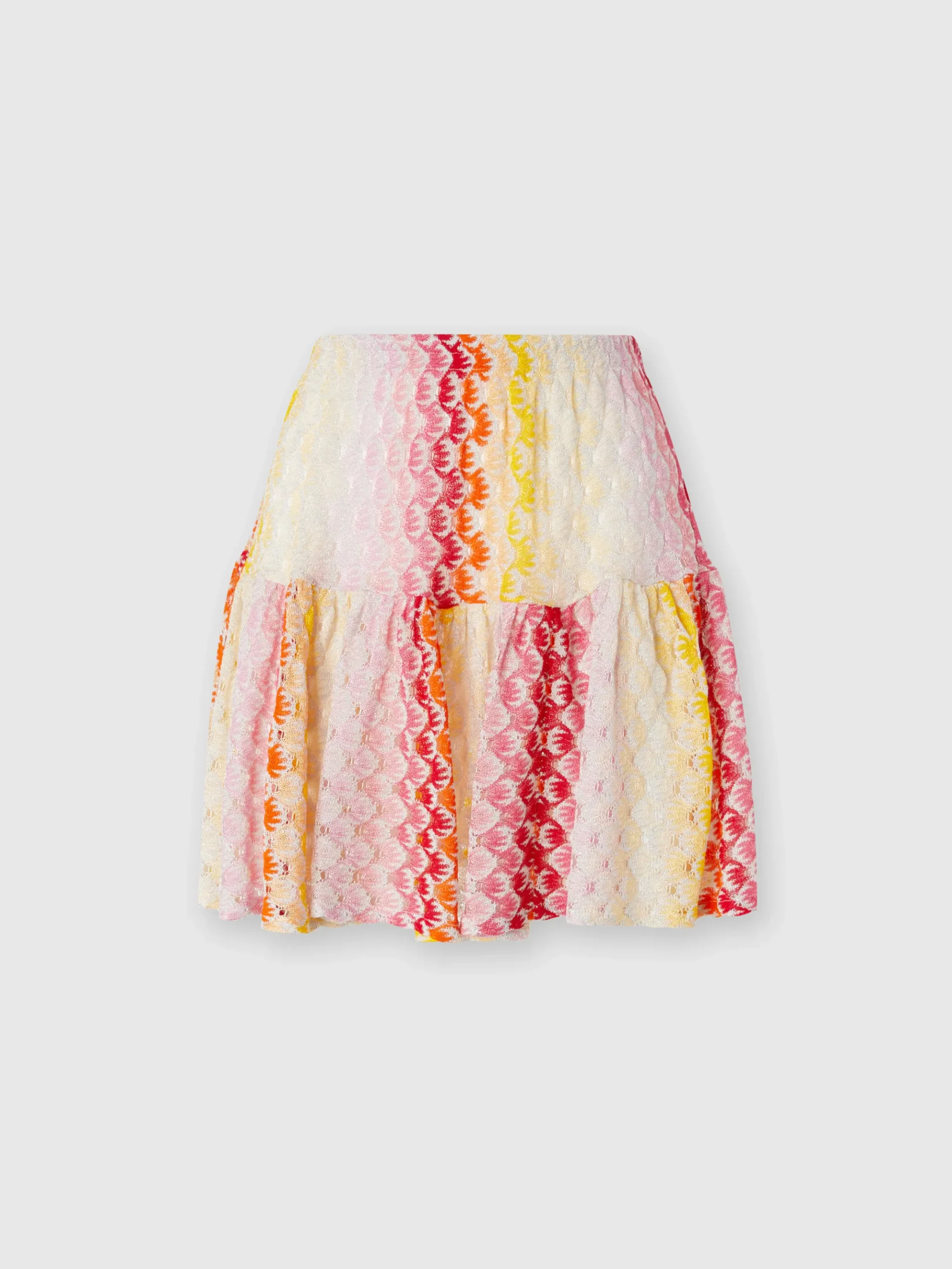 Mini-jupe à volants à effet dentelle dégradé