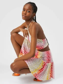 Mini-jupe à volants à effet dentelle dégradé