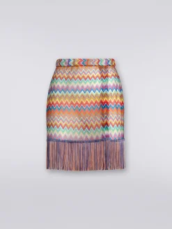 Mini-jupe de plage portefeuille avec franges