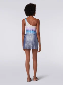 Mini-jupe style portefeuille à effet dentelle et finition brillante