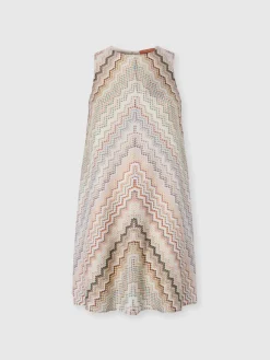 Mini-robe en viscose dégradée zig zag