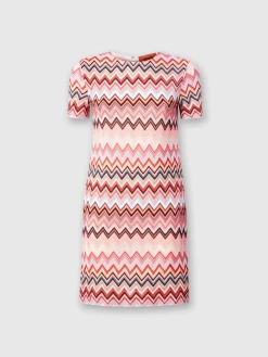 Mini-robe en zigzag en coton et viscose