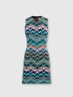 Mini-robe sans manches en laine et coton