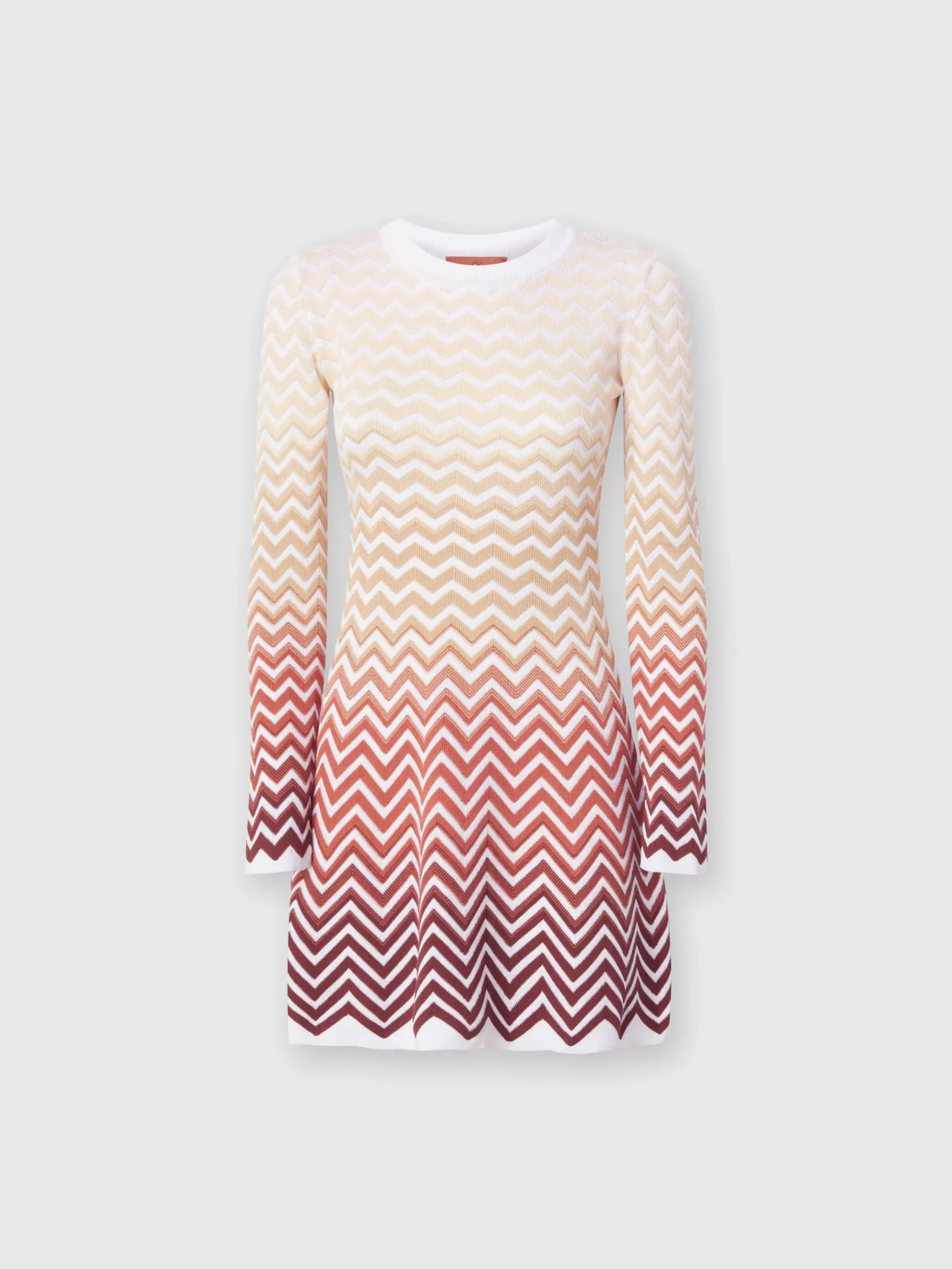 Mini-robe évasée à motif chevron dégradé