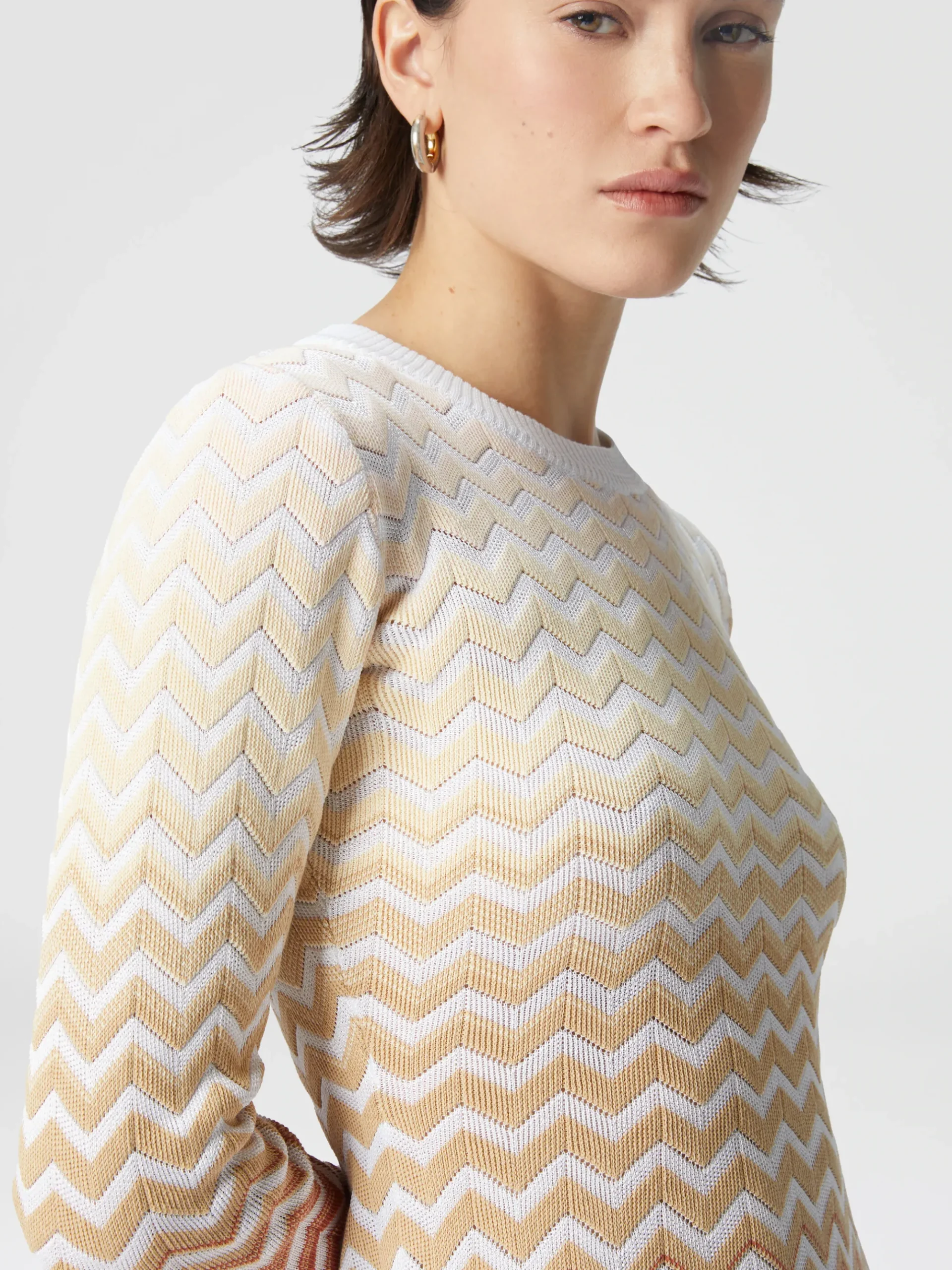 Mini-robe évasée à motif chevron dégradé