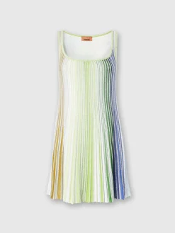 Mini-robe évasée rayée à sequins