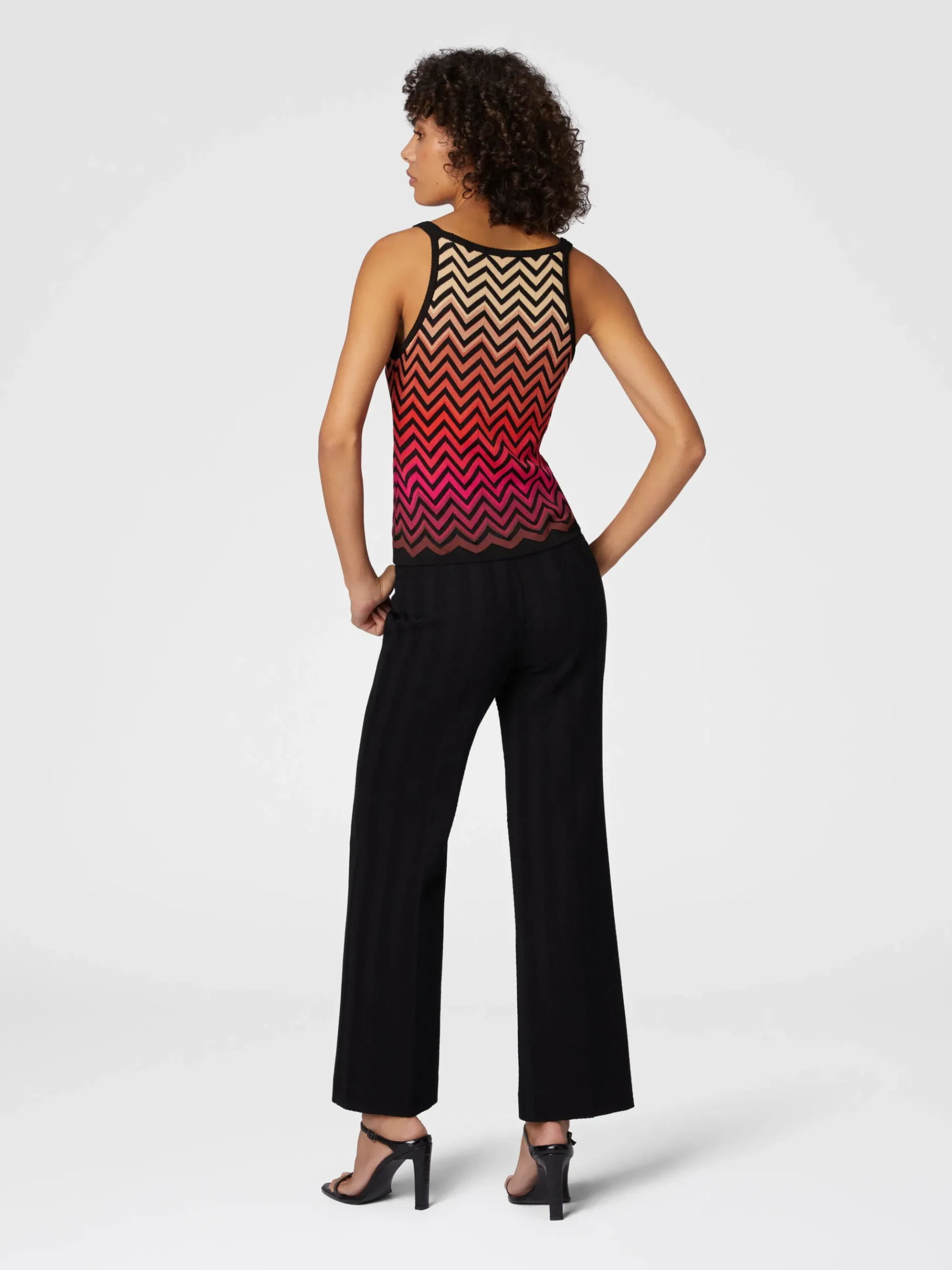 Panier dégradé chevrons en coton et viscose