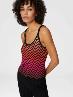 Panier dégradé chevrons en coton et viscose